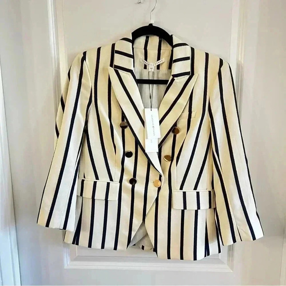 *125 NWT Veronica Beard Striped Empire Dickey Jacket Size 4 - Picture 6 of 12